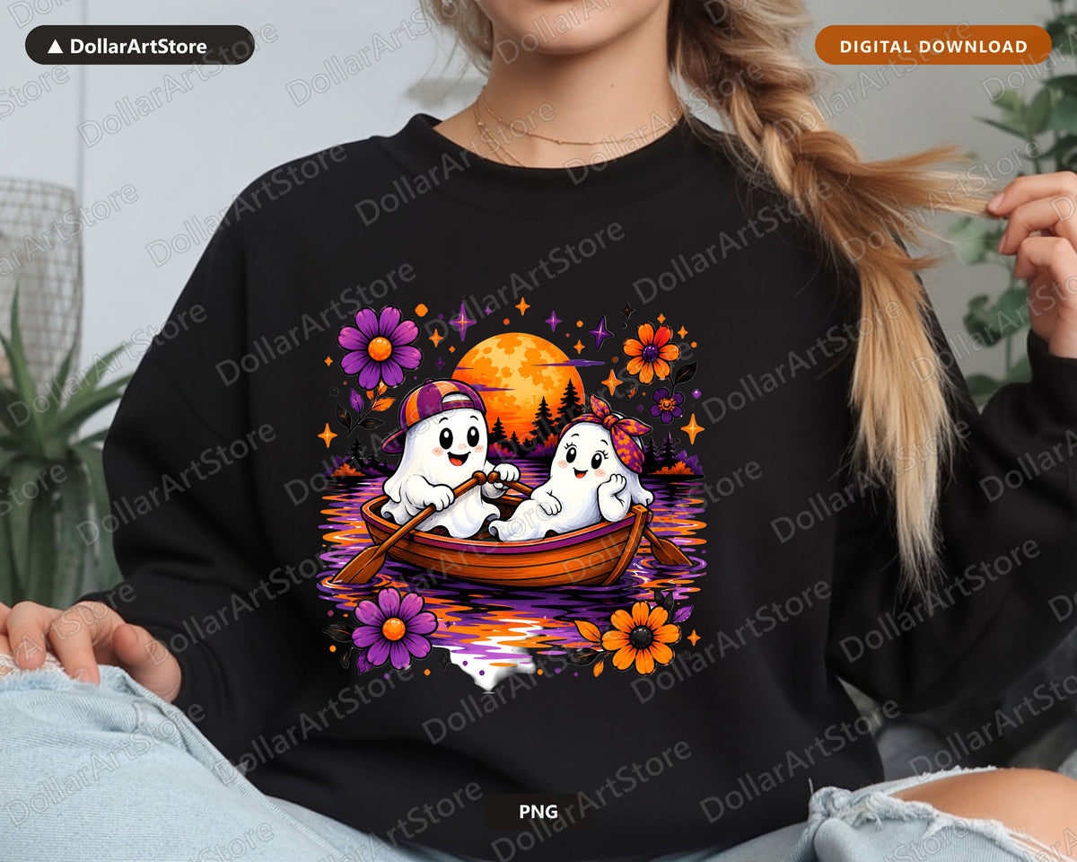 Cute Halloween Ghost PNG, Sublimation Design, Shirt Design Digital Download