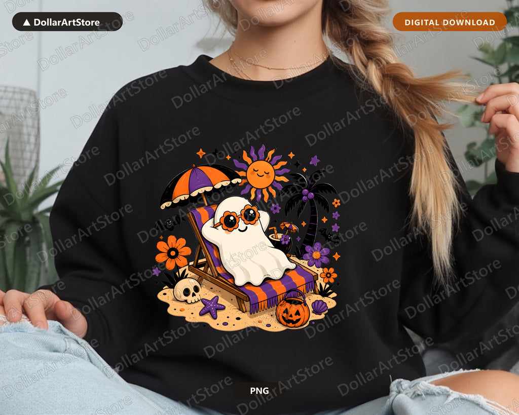 Cute Halloween Ghost PNG, Sublimation Design, Shirt Design Digital Download