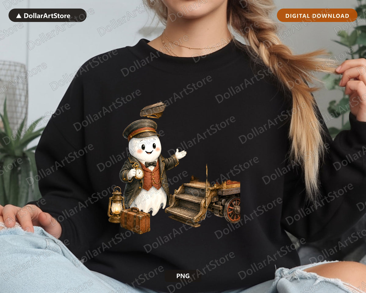 Steampunk Ghost PNG, Sublimation Design, Shirt & Tumbler Digital Download