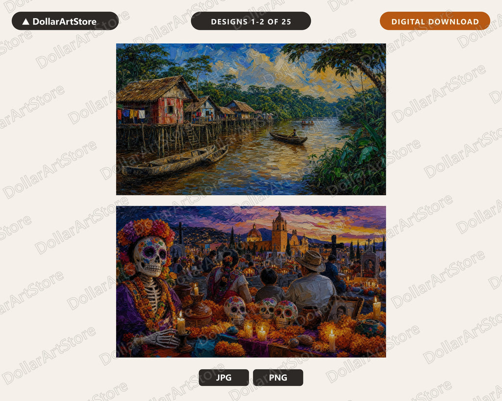 25 Cozy Scenery Frame TV Art Bundle, Samsung Frame TV Digital Download, 4K Textured Landscape Screensaver