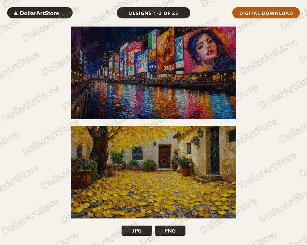 25 Cozy Scenery Frame TV Art Bundle, Samsung Frame TV Digital Download, 4K Textured Landscape Screensaver