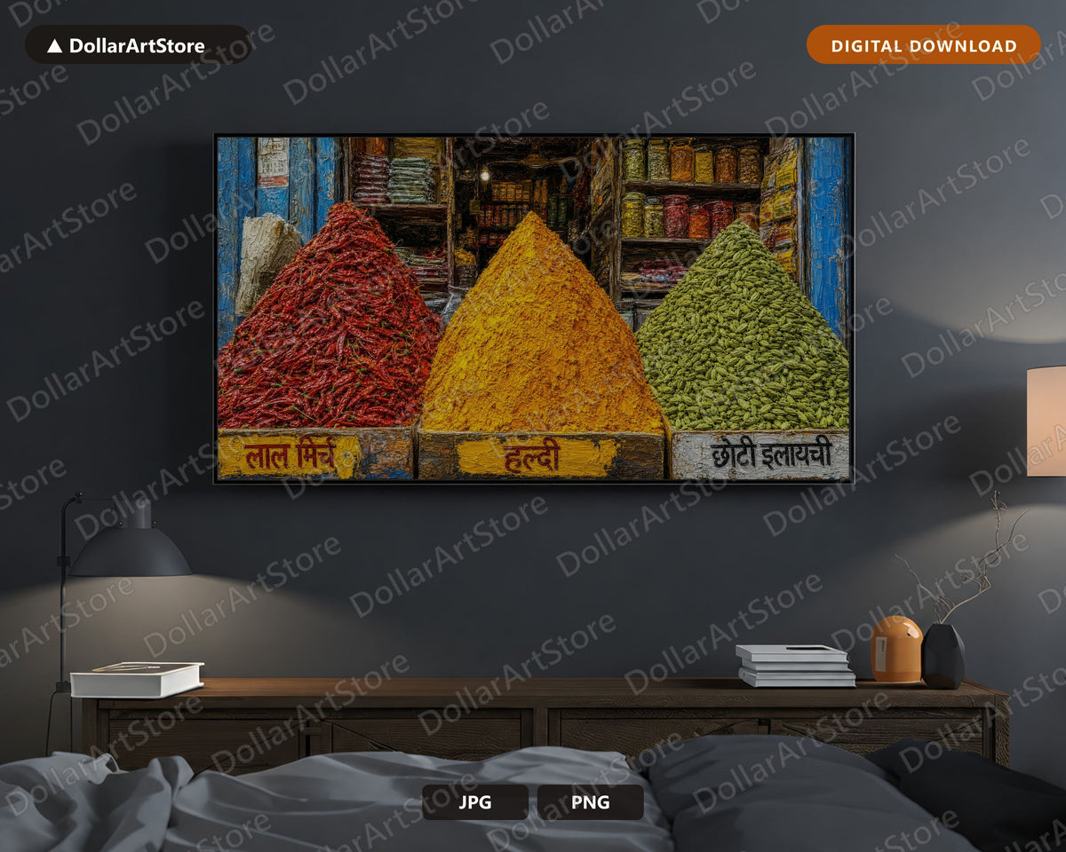 Cozy Spice Market Frame TV Art, Samsung Frame TV Digital Download, 4K Textured Middle East Scenery