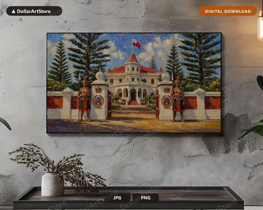 Cozy Palace Frame TV Art, Samsung Frame TV Digital Download, 4K Textured Royal Scenery