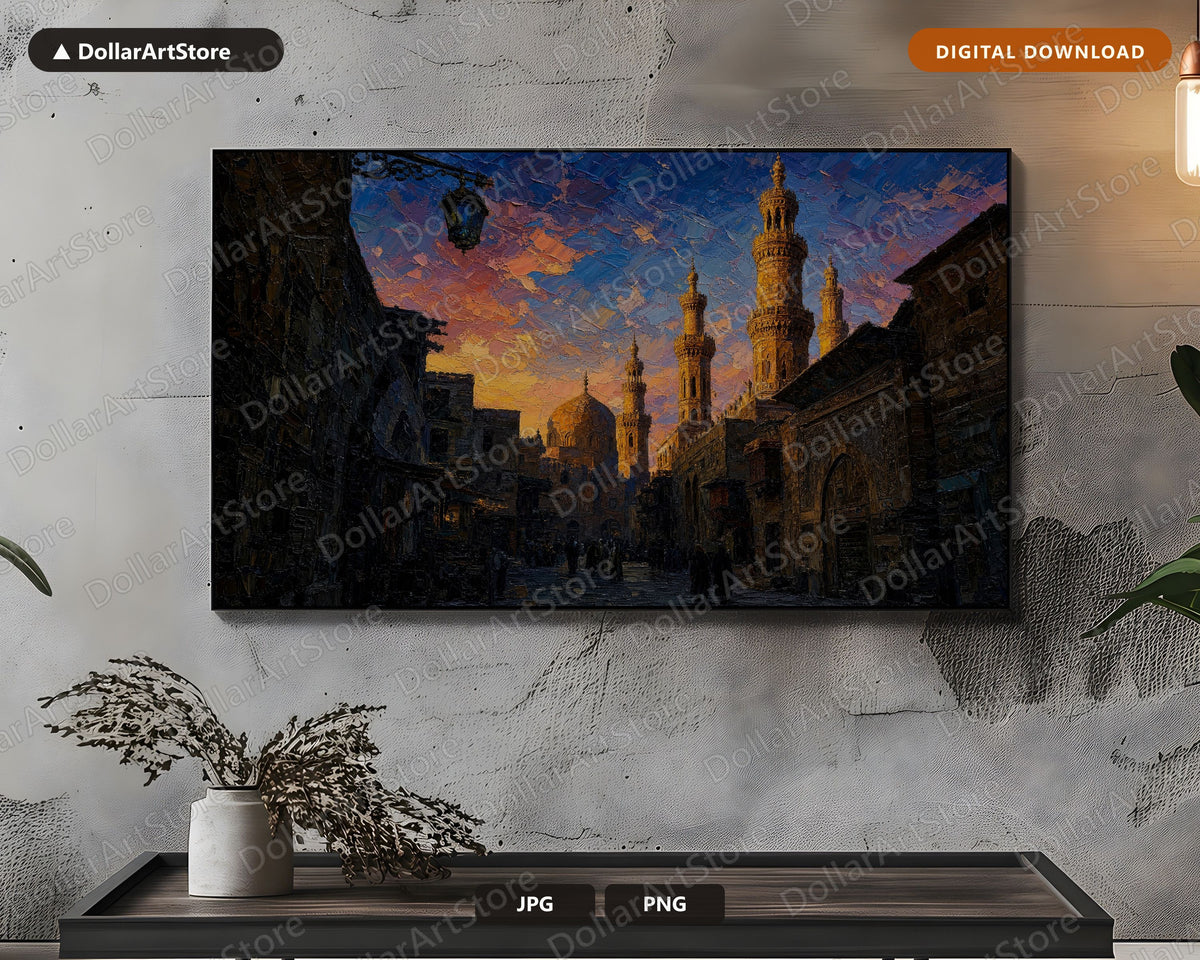 Dark Moody Middle East Mosque Frame TV Art