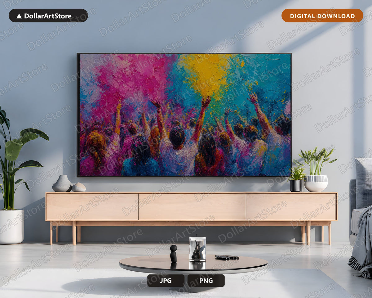 Vibrant Festival Frame TV Art, Samsung Frame TV Digital Download, 4K Colorful Celebration Screensaver