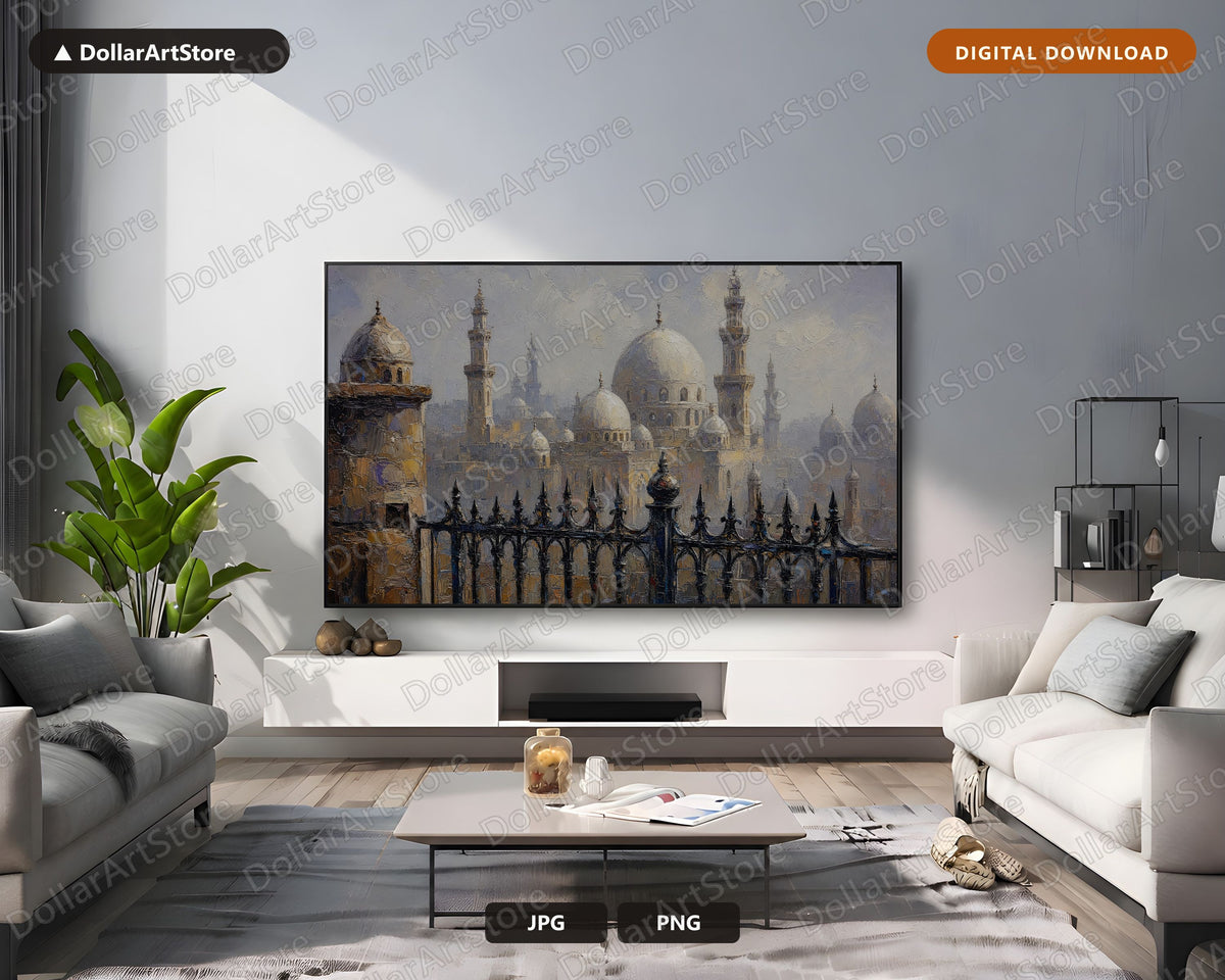 Cozy Middle East Islamic Mosque Frame TV Art