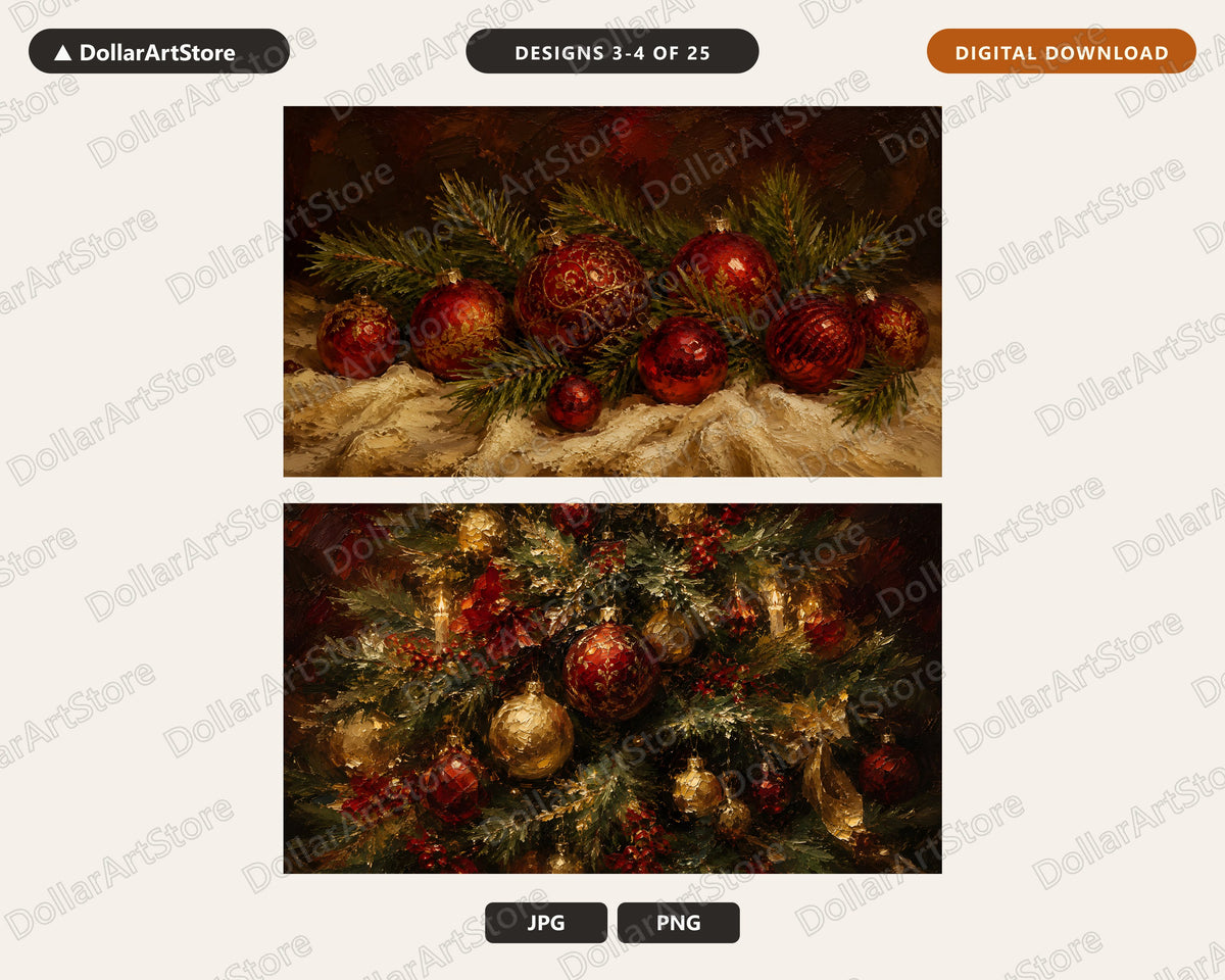 25 Cozy Holiday Frame TV Art Bundle, Christmas Scenery Samsung Frame TV 4K Digital Download