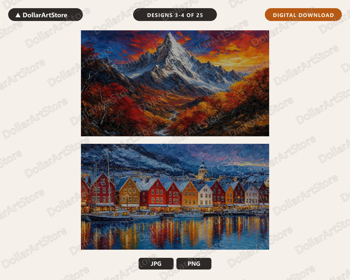 25 Cozy Arctic Scenery Frame TV Art Bundle, Samsung Frame TV 4K Digital Download