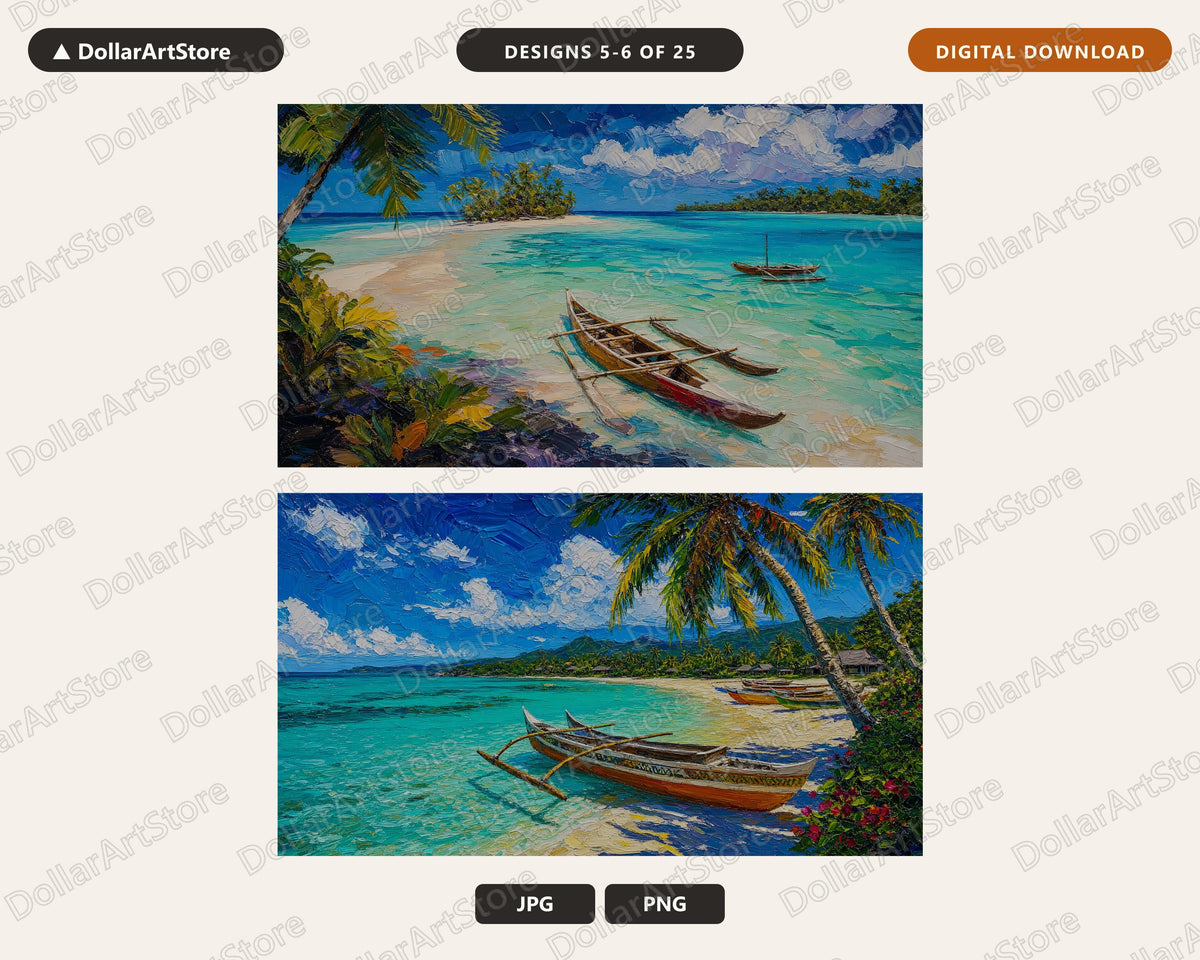25 Cozy Tropical & Scenic Landscape Frame TV Art Bundle, Samsung Frame TV Digital Download 4K