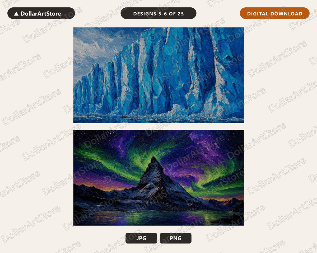 25 Cozy Arctic Scenery Frame TV Art Bundle, Samsung Frame TV 4K Digital Download