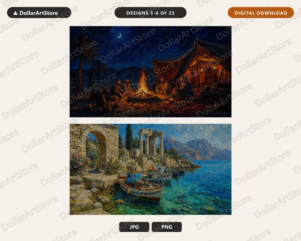 25 Cozy Middle Eastern Frame TV Art Bundle, Samsung Frame TV 4K Digital Download Screensaver Pack