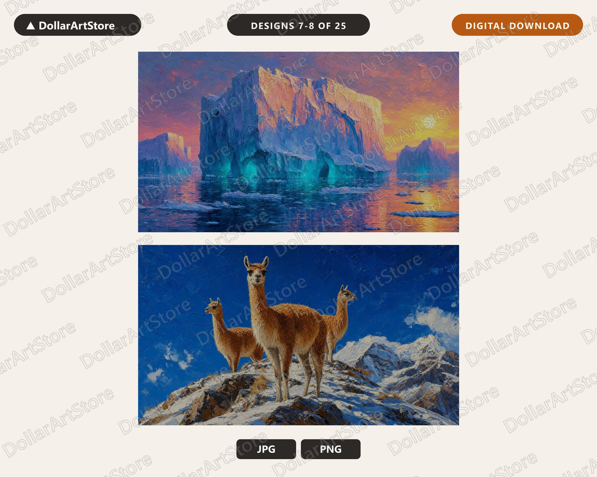 25 Cozy Arctic Scenery Frame TV Art Bundle, Samsung Frame TV 4K Digital Download