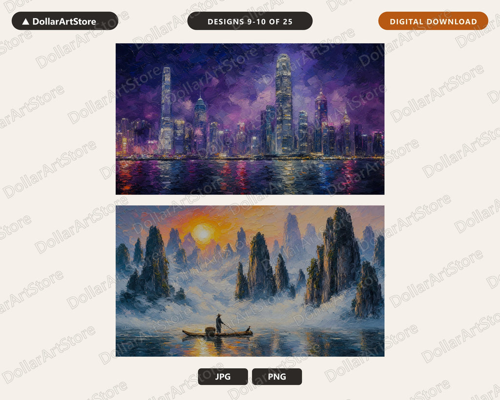 25 Cozy Scenery Frame TV Art Bundle, Samsung Frame TV Digital Download, 4K Textured Landscape Screensaver