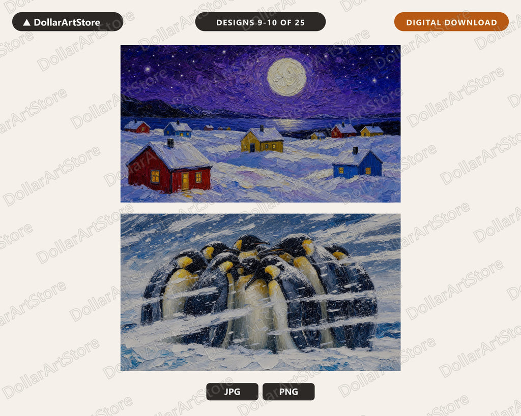 25 Cozy Arctic Scenery Frame TV Art Bundle, Samsung Frame TV 4K Digital Download