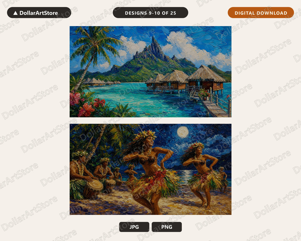 25 Cozy Tropical & Scenic Landscape Frame TV Art Bundle, Samsung Frame TV Digital Download 4K