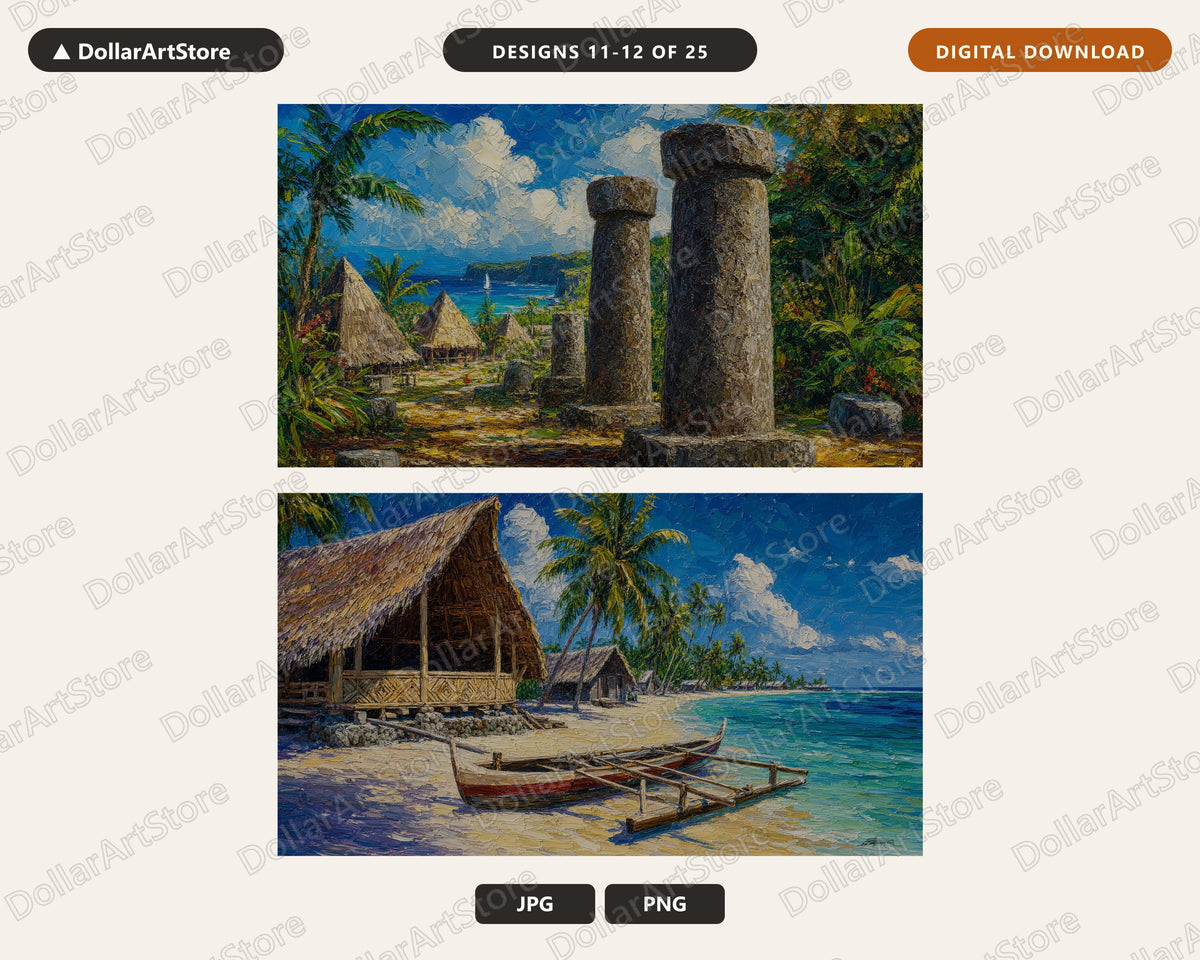 25 Cozy Tropical & Scenic Landscape Frame TV Art Bundle, Samsung Frame TV Digital Download 4K