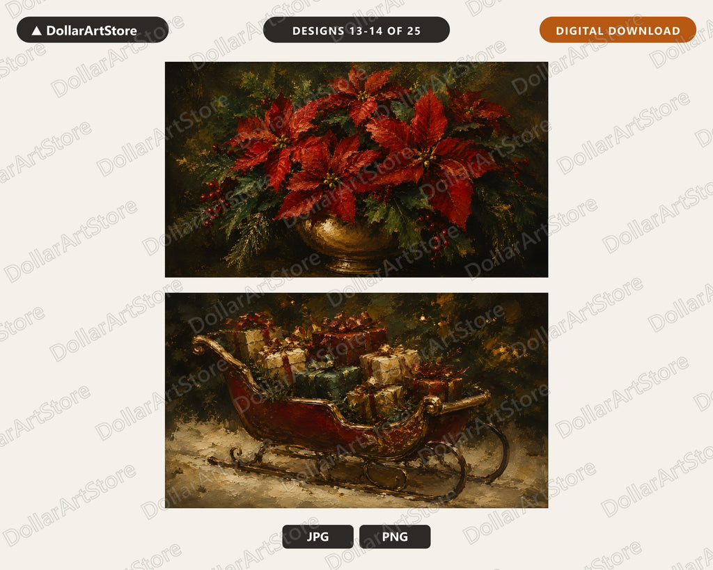 25 Cozy Holiday Frame TV Art Bundle, Christmas Scenery Samsung Frame TV 4K Digital Download