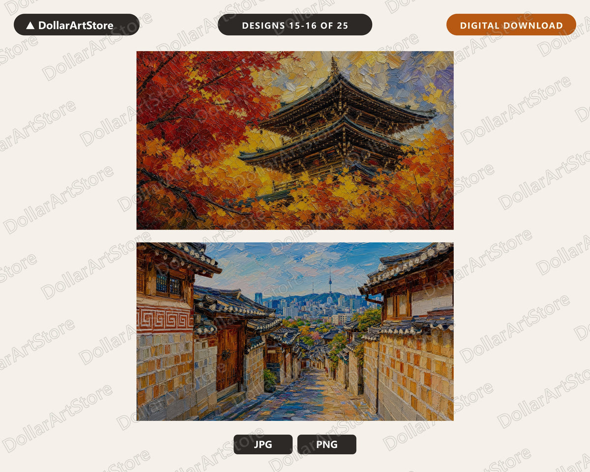 25 Cozy Scenery Frame TV Art Bundle, Samsung Frame TV Digital Download, 4K Textured Landscape Screensaver