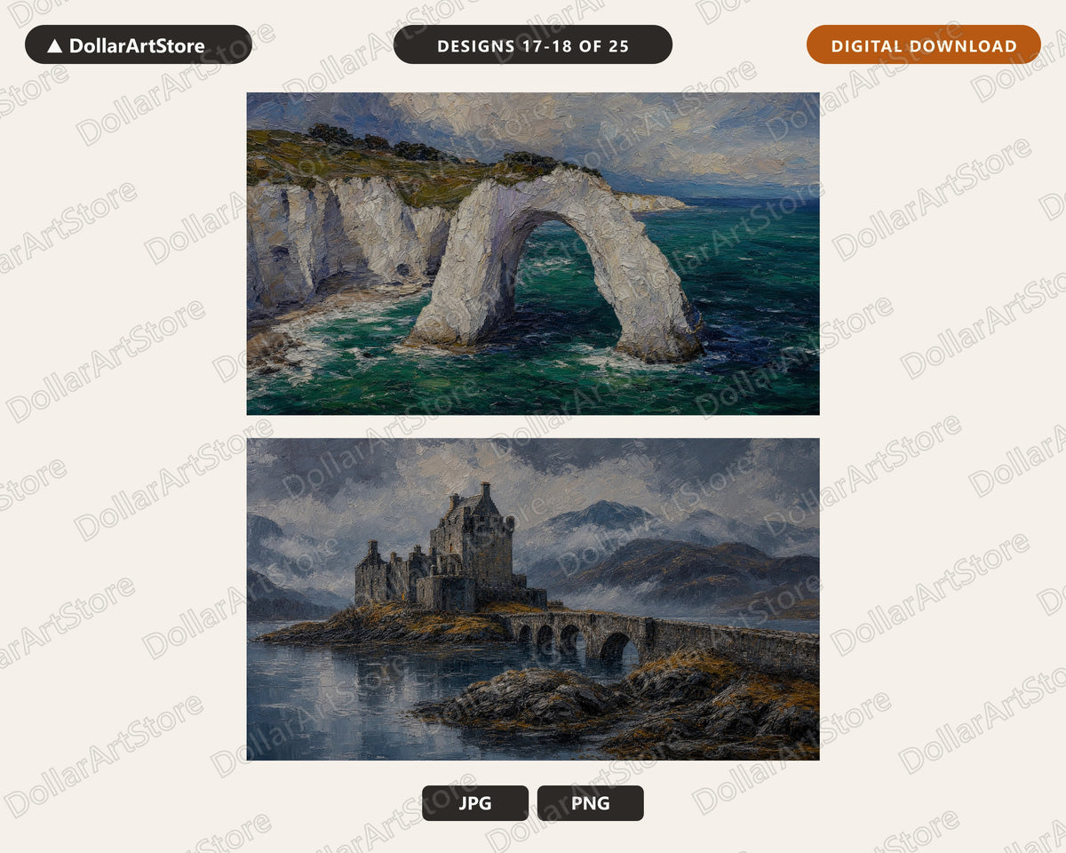 25 Cozy European Scenery Frame TV Art Bundle, Samsung Frame TV 4K Digital Downloads