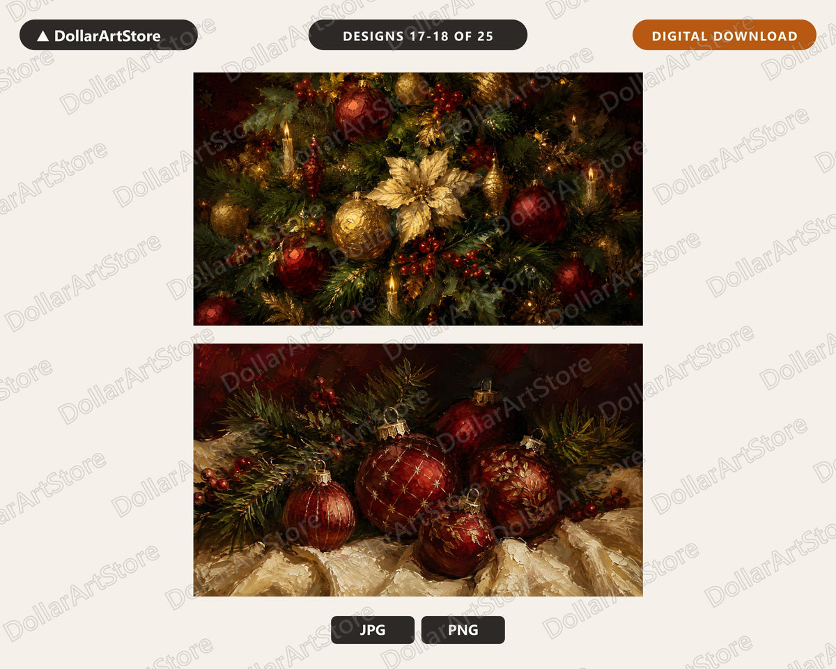 25 Cozy Holiday Frame TV Art Bundle, Christmas Scenery Samsung Frame TV 4K Digital Download