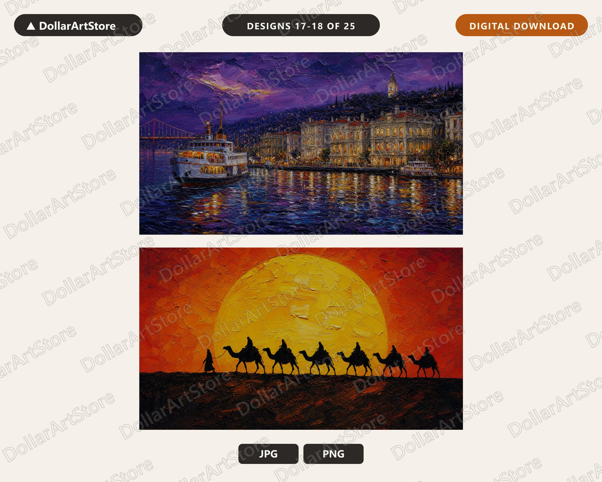 25 Cozy Middle Eastern Frame TV Art Bundle, Samsung Frame TV 4K Digital Download Screensaver Pack