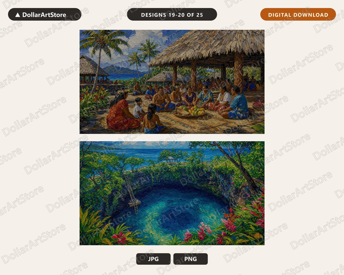 25 Cozy Tropical & Scenic Landscape Frame TV Art Bundle, Samsung Frame TV Digital Download 4K