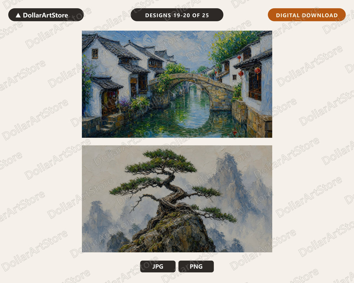 25 Cozy Scenery Frame TV Art Bundle, Samsung Frame TV Digital Download, 4K Textured Landscape Screensaver