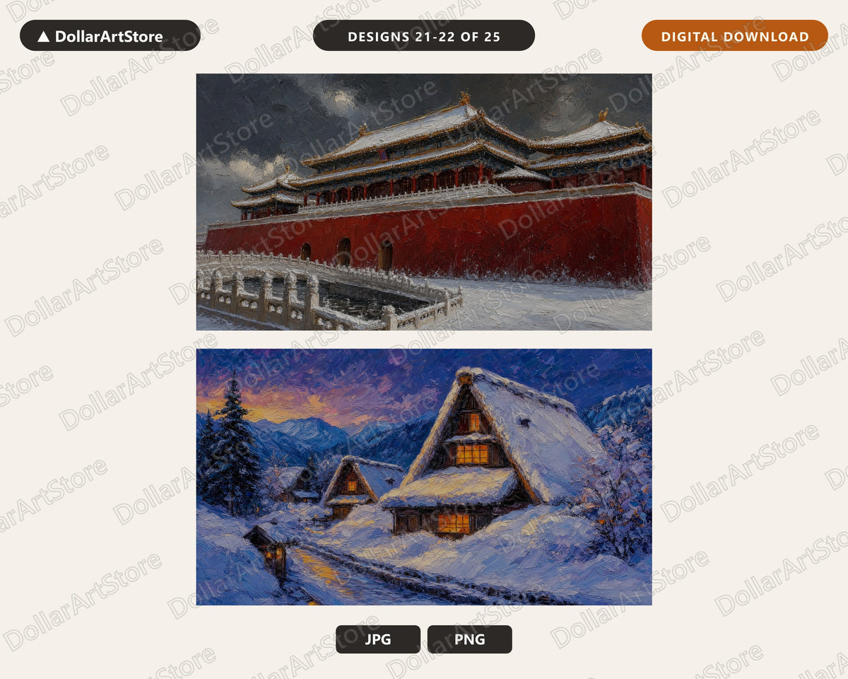 25 Cozy Scenery Frame TV Art Bundle, Samsung Frame TV Digital Download, 4K Textured Landscape Screensaver