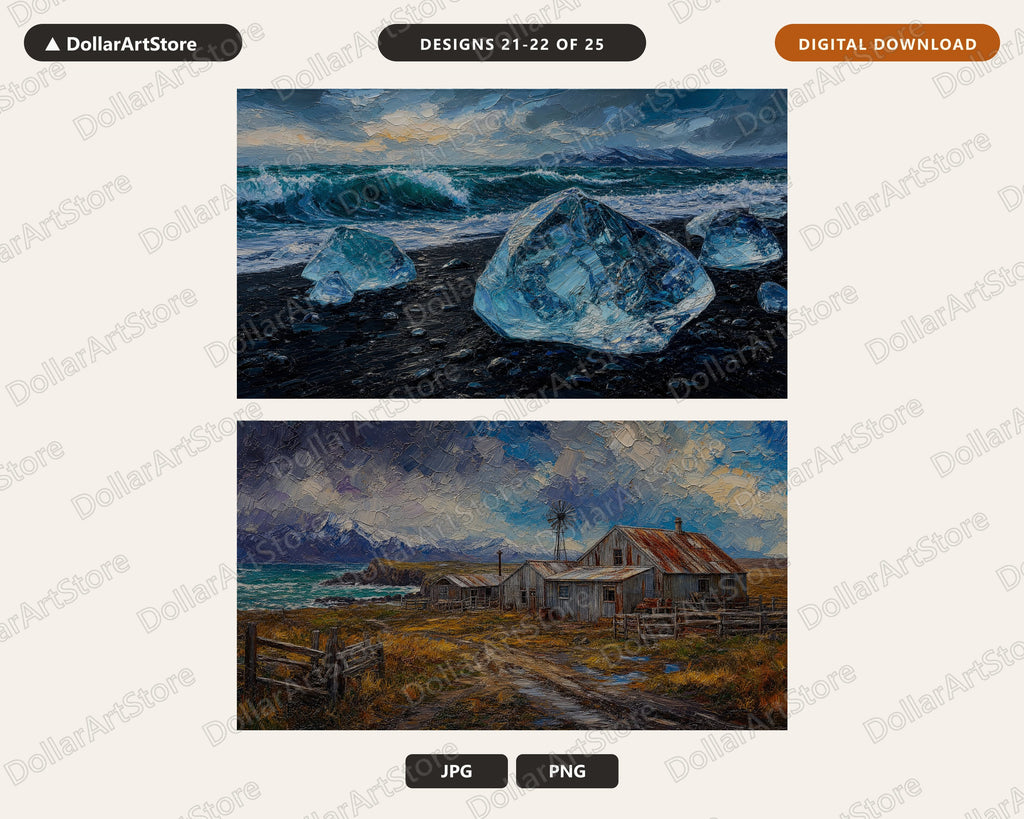 25 Cozy Arctic Scenery Frame TV Art Bundle, Samsung Frame TV 4K Digital Download