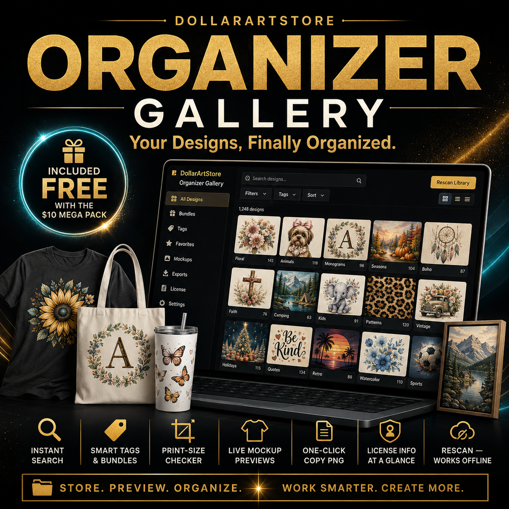 DollarArtStore Organizer Gallery — Desktop App for Your Design Library