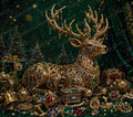 Luxury Gold Deer Tumbler Wrap PNG, 20 oz Skinny Tumbler Sublimation Design