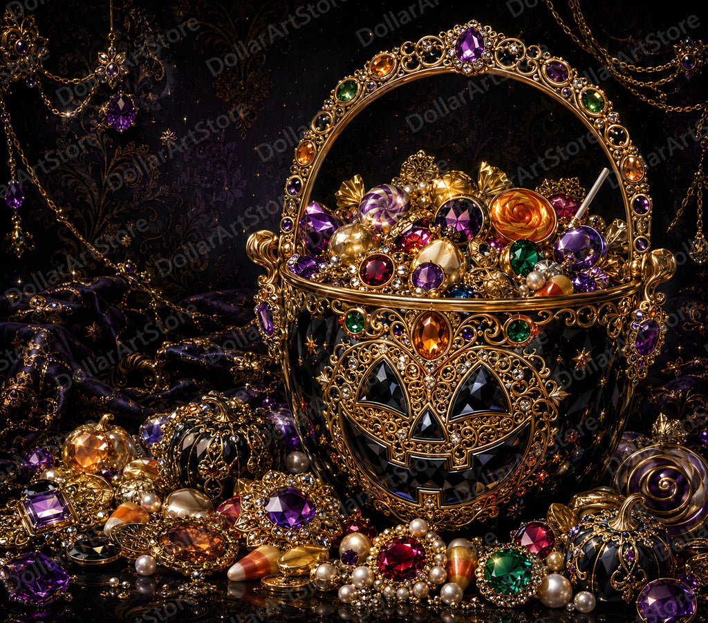 Opulent Gold Gemstone Tumbler Wrap PNG, 20 oz Skinny Tumbler Sublimation Design