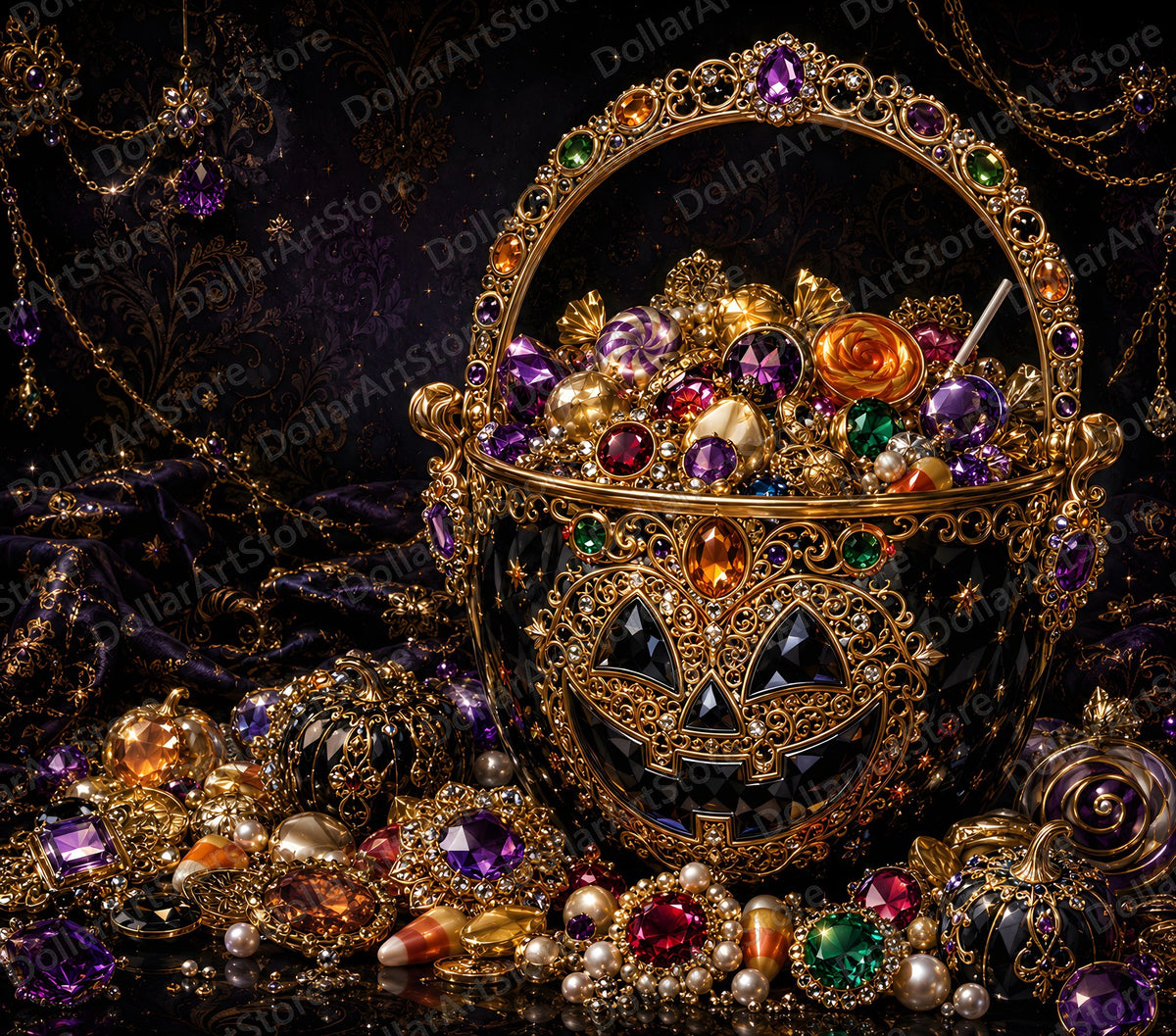 Opulent Gold Gemstone Tumbler Wrap PNG, 20 oz Skinny Tumbler Sublimation Design