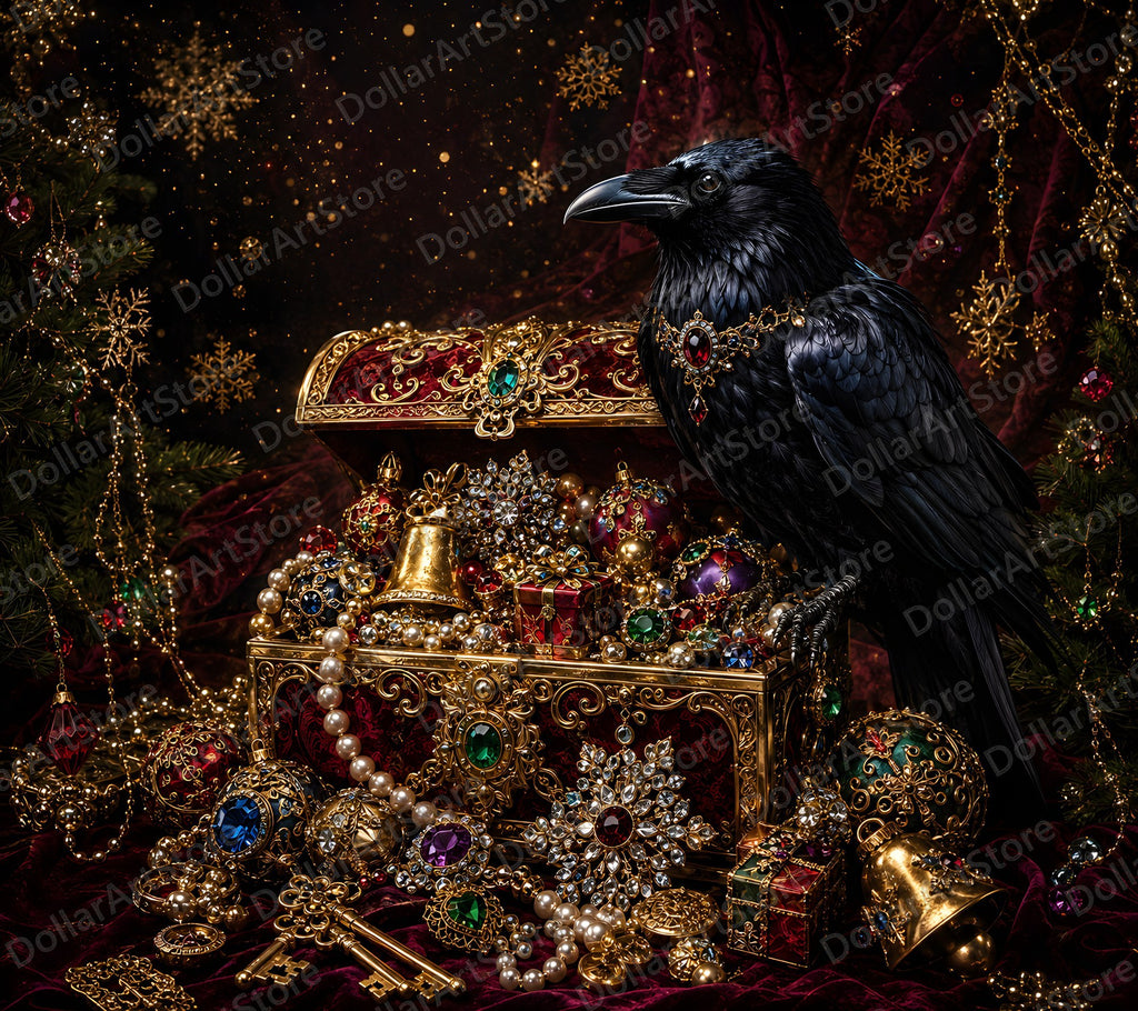 Opulent Black Raven Tumbler Wrap PNG, 20 oz Skinny Tumbler Sublimation Design