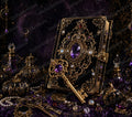 Luxury Ornate Tumbler Wrap PNG, 20 oz Skinny Sublimation Design, Gold Purple Gothic