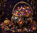Luxury Ornate Jeweled Cauldron Tumbler Wrap PNG, 20 oz Skinny Tumbler Sublimation Design