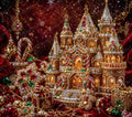 Opulent Christmas Castle Tumbler Wrap PNG, 20 oz Skinny Tumbler Sublimation Design