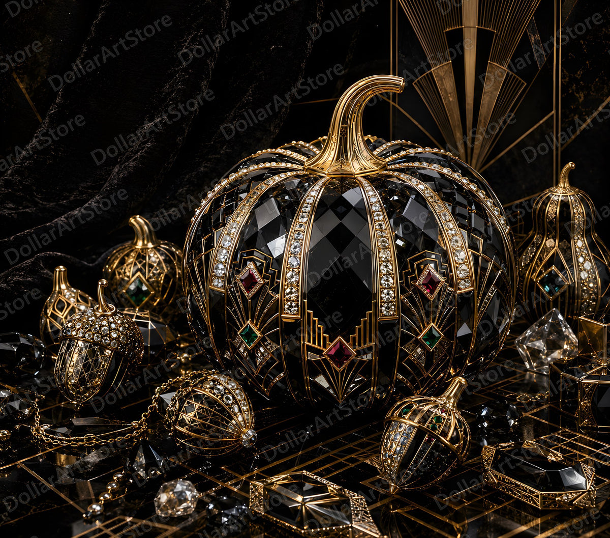 Opulent Gold Pumpkin Tumbler Wrap PNG, 20 oz Skinny Tumbler Sublimation Design