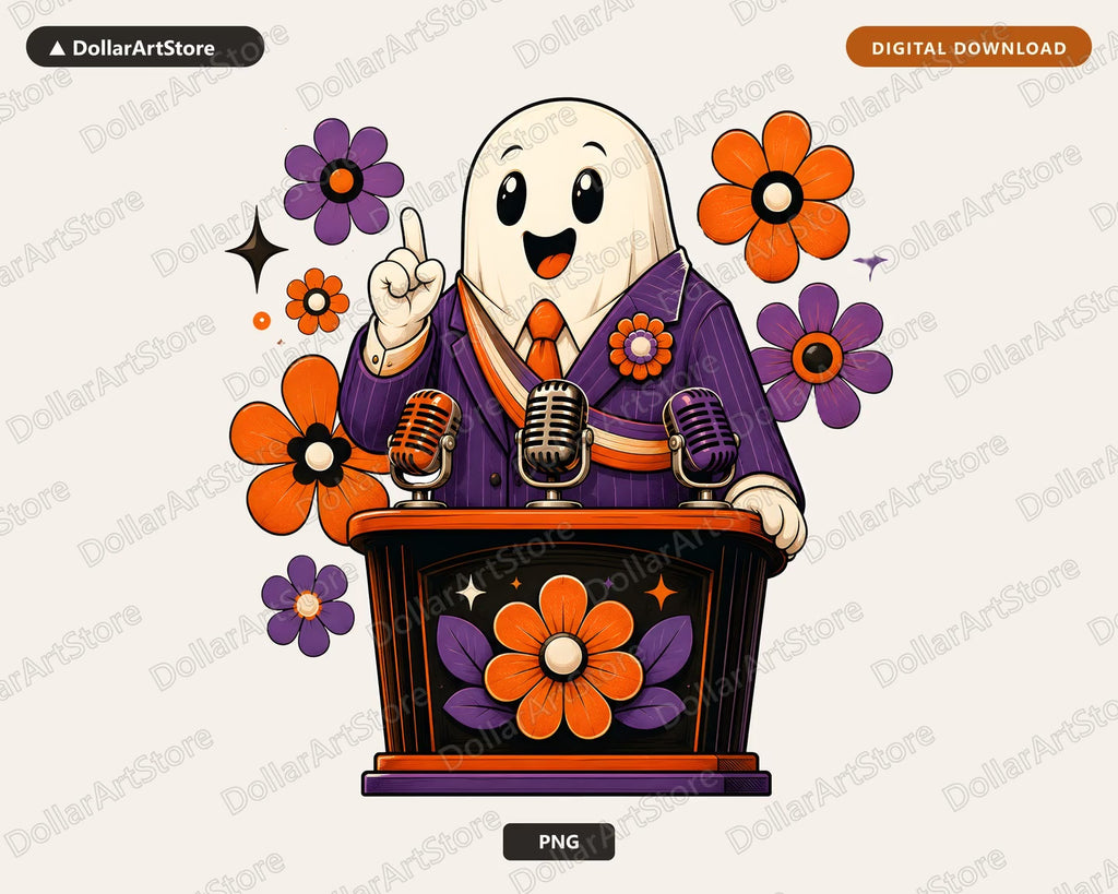 Cute Halloween Ghost PNG, Retro Sublimation Design, Shirt Digital Download