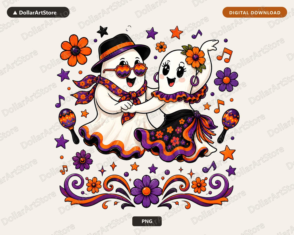 Cute Halloween Ghost PNG, Sublimation Design, Shirt Print Digital Download