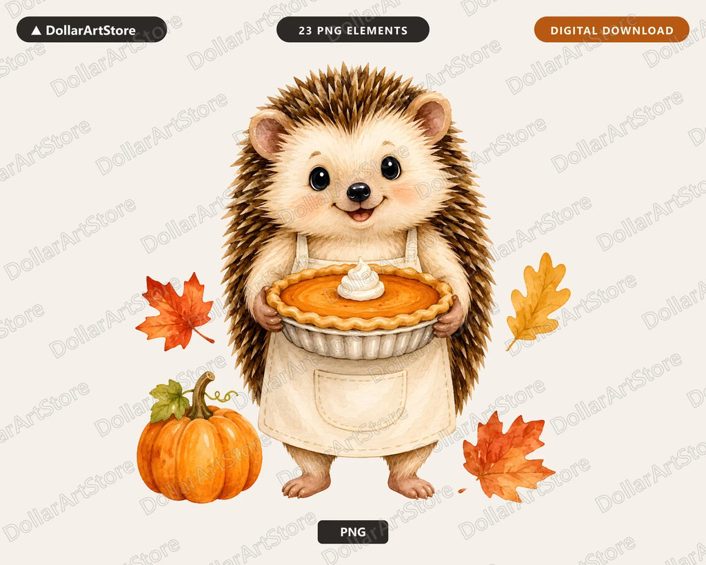 Cute Hedgehog Pumpkin Pie PNG, Fall Sublimation Design, Shirt Design Digital Download