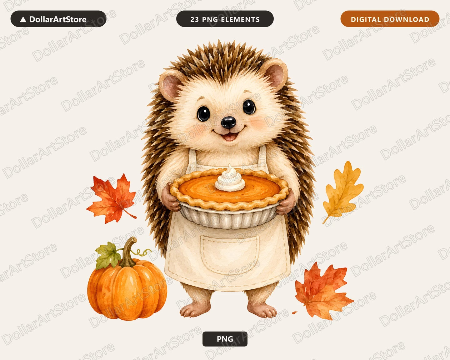 Cute Hedgehog Pumpkin Pie PNG, Fall Sublimation Design, Shirt Design Digital Download