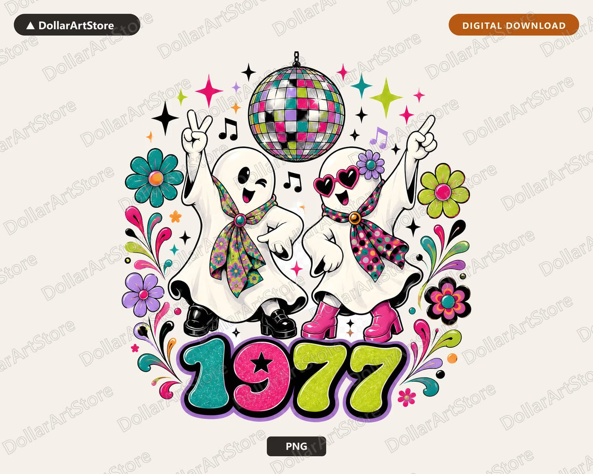 Cute Disco Ghost PNG, Sublimation Shirt Design, Y2K Digital Download