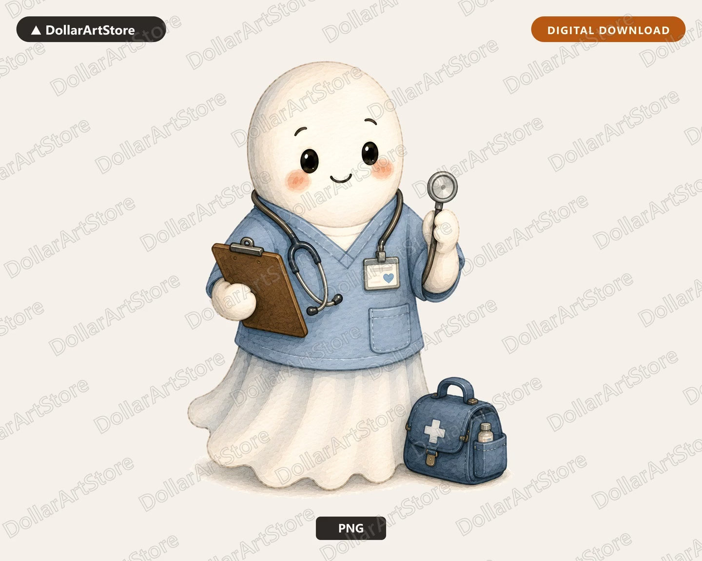 Doctor Ghost PNG, Sublimation Design, Healthcare Shirt & Tumbler Design Download
