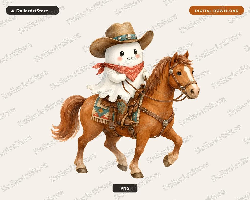 Cowboy Ghost PNG, Western Sublimation Design, Shirt & Tumbler Digital Download
