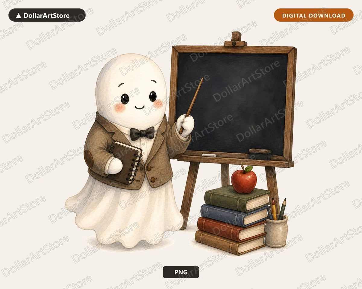Teacher Ghost PNG, School Sublimation Design, Classroom Shirt Design Digital Download