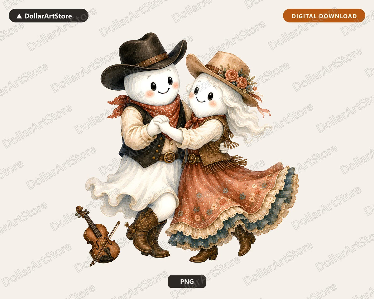 Western Cowboy Ghost PNG, Sublimation Design, Shirt Design Digital Download