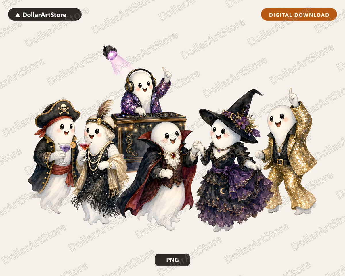 Halloween Ghost Party PNG, Sublimation Design, Digital Download for Shirts & Tumblers