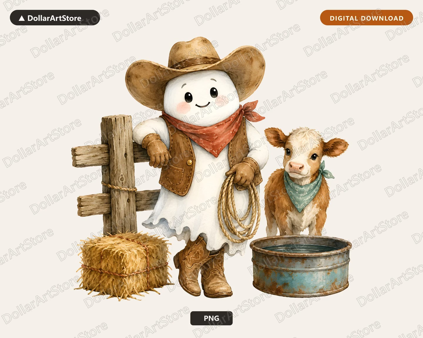 Western Cowboy Ghost PNG, Sublimation Design, Shirt Sublimation Print Download